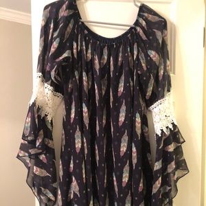 Off shoulder flowy dress, perfect for fall